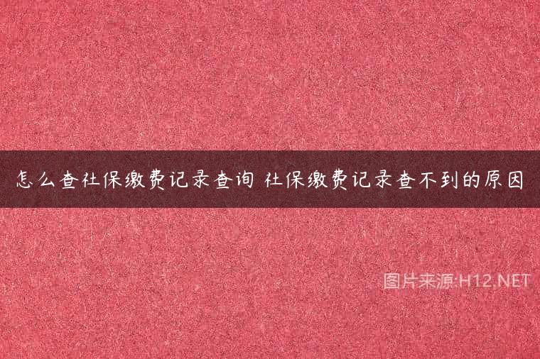 怎么查社保缴费记录查询 社保缴费记录查不到的原因