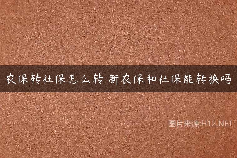农保转社保怎么转 新农保和社保能转换吗