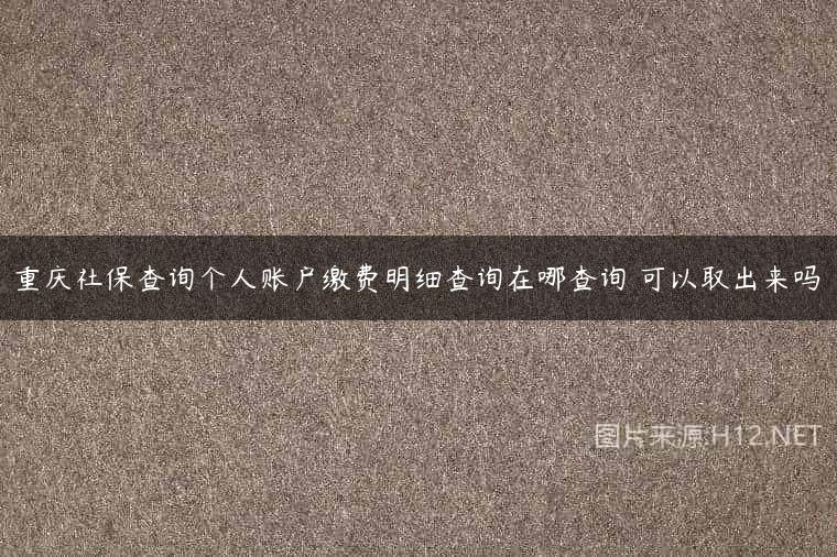 重庆社保查询个人账户缴费明细查询在哪查询 可以取出来吗