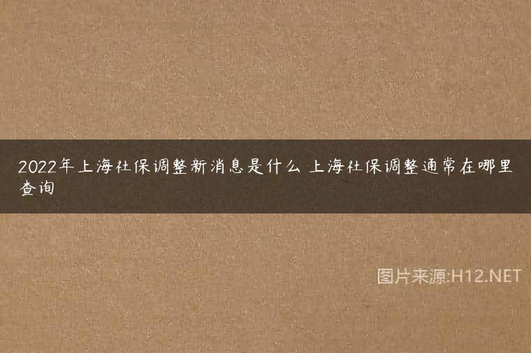 2022年上海社保调整新消息是什么 上海社保调整通常在哪里查询