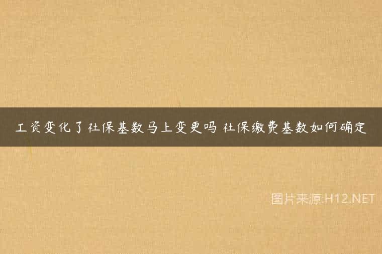 工资变化了社保基数马上变更吗 社保缴费基数如何确定