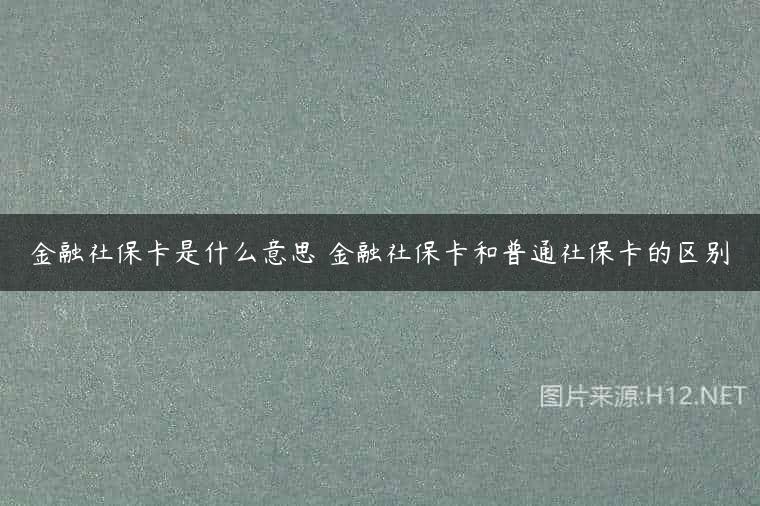 金融社保卡是什么意思 金融社保卡和普通社保卡的区别