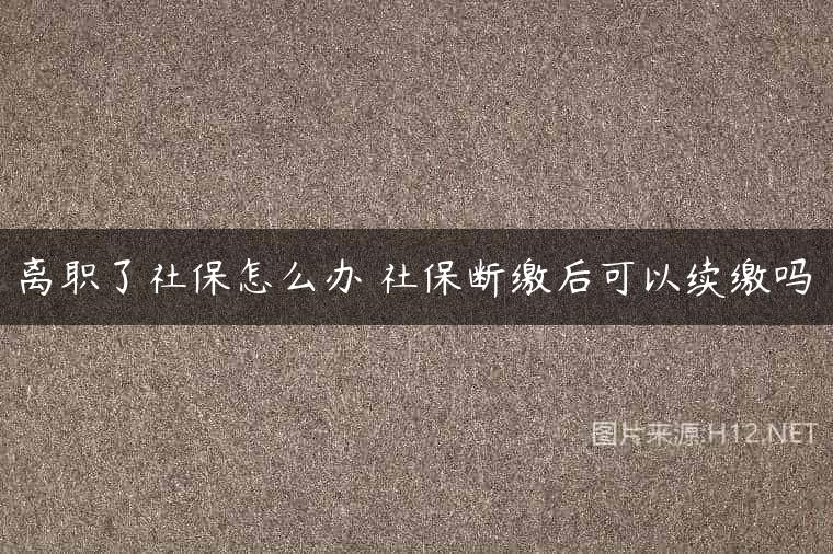 离职了社保怎么办 社保断缴后可以续缴吗
