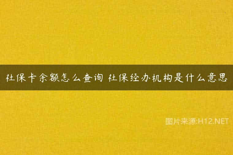 社保卡余额怎么查询 社保经办机构是什么意思