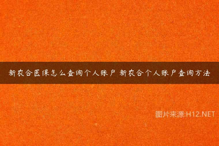 新农合医保怎么查询个人账户 新农合个人账户查询方法