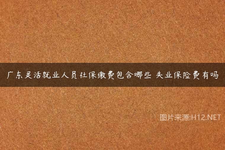 广东灵活就业人员社保缴费包含哪些 失业保险费有吗