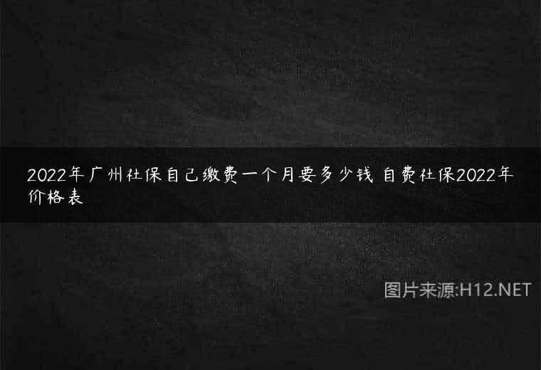 2022年广州社保自己缴费一个月要多少钱 自费社保2022年价格表