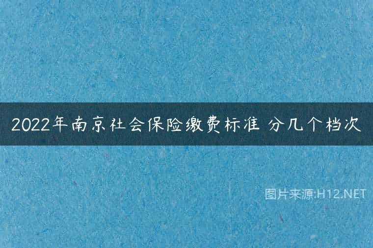 2022年南京社会保险缴费标准 分几个档次