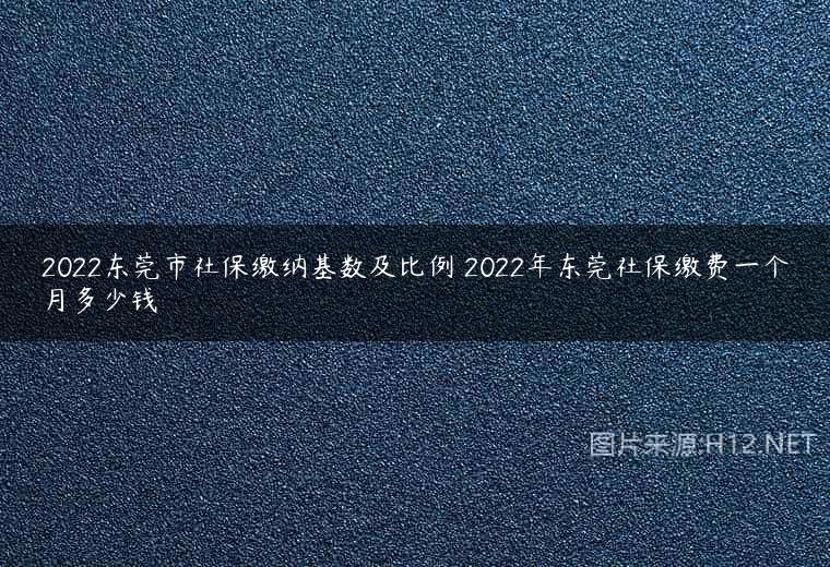 2022东莞市社保缴纳基数及比例 2022年东莞社保缴费一个月多少钱