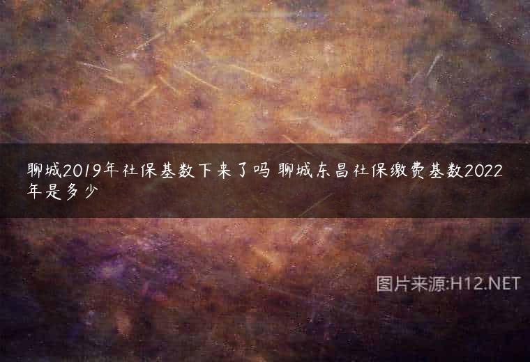 聊城2019年社保基数下来了吗 聊城东昌社保缴费基数2022年是多少