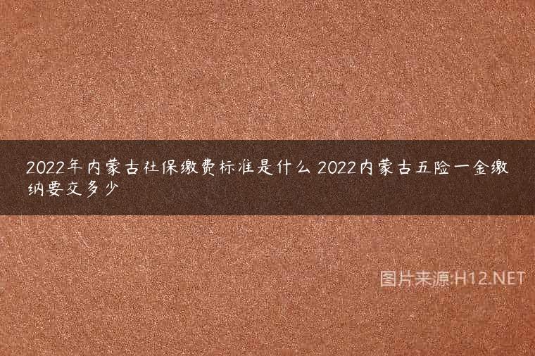 2022年内蒙古社保缴费标准是什么 2022内蒙古五险一金缴纳要交多少