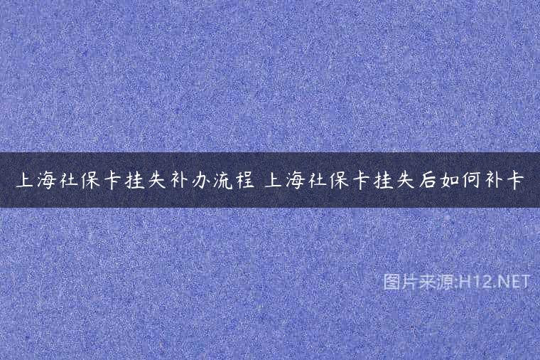 上海社保卡挂失补办流程 上海社保卡挂失后如何补卡