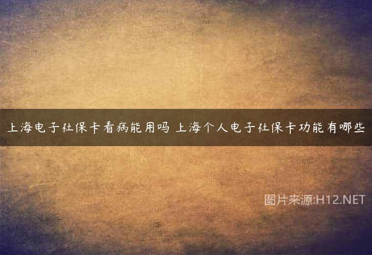 上海电子社保卡看病能用吗 上海个人电子社保卡功能有哪些