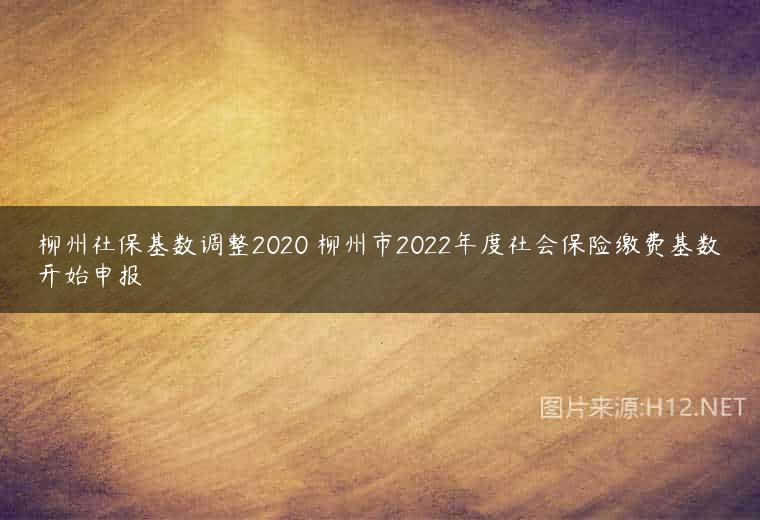 柳州社保基数调整2020 柳州市2022年度社会保险缴费基数开始申报