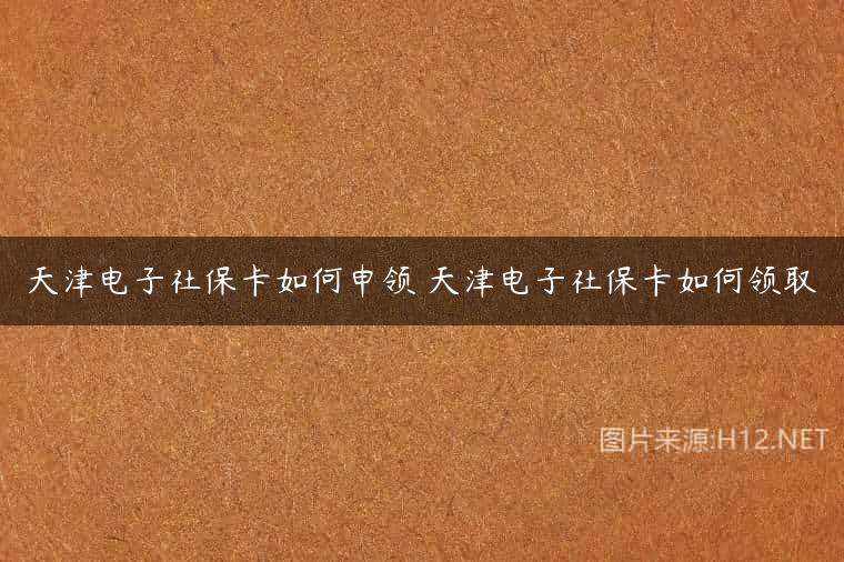 天津电子社保卡如何申领 天津电子社保卡如何领取