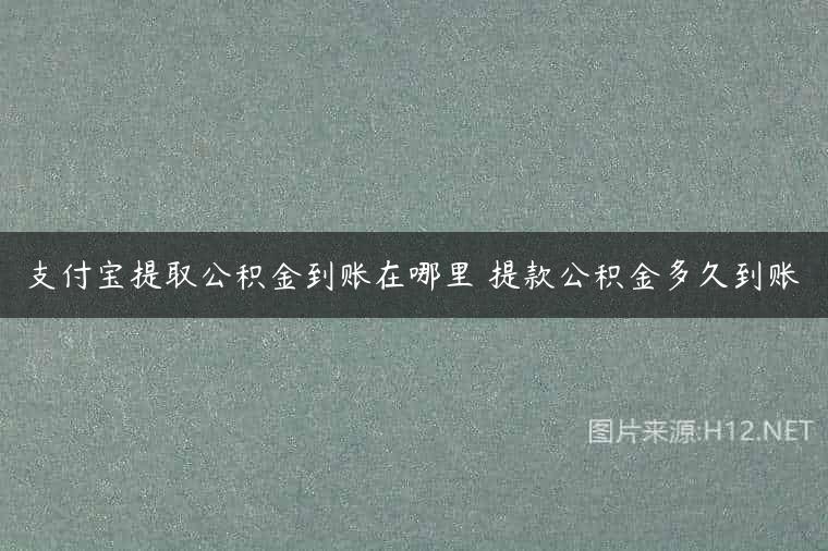 支付宝提取公积金到账在哪里 提款公积金多久到账