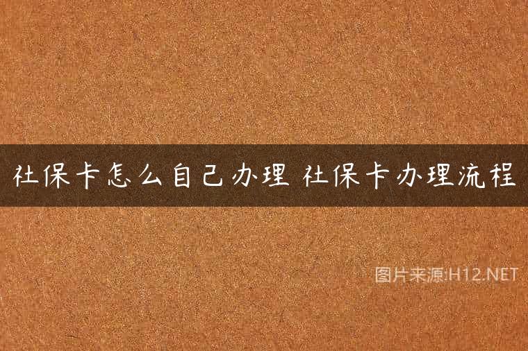 社保卡怎么自己办理 社保卡办理流程