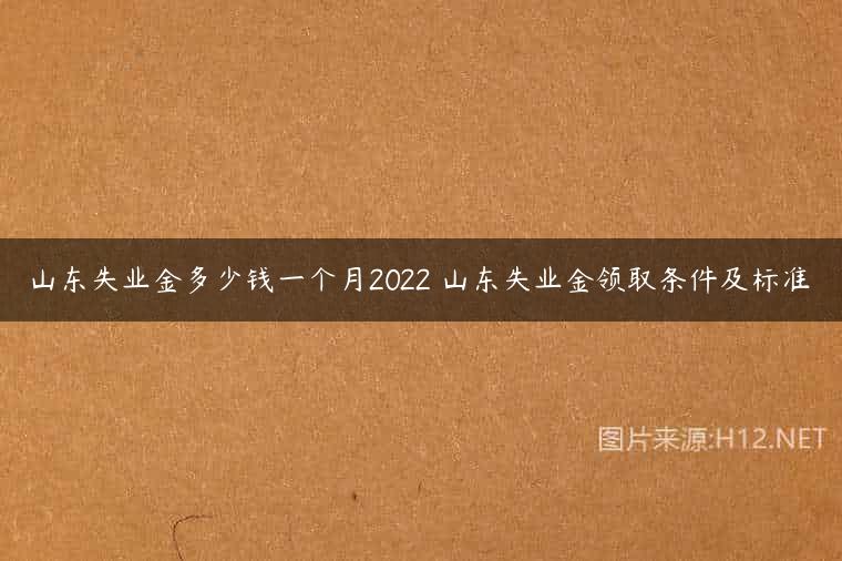 山东失业金多少钱一个月2022 山东失业金领取条件及标准