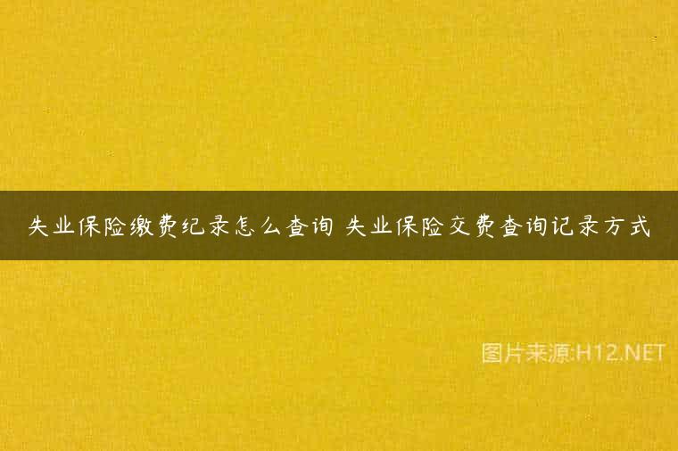 失业保险缴费纪录怎么查询 失业保险交费查询记录方式
