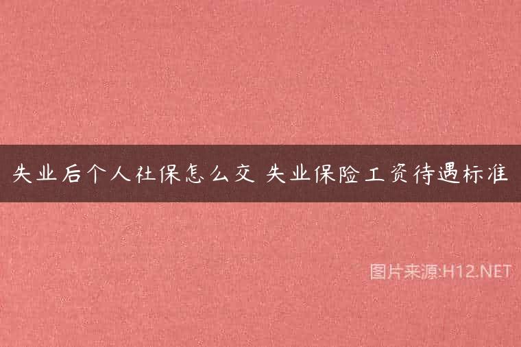 失业后个人社保怎么交 失业保险工资待遇标准