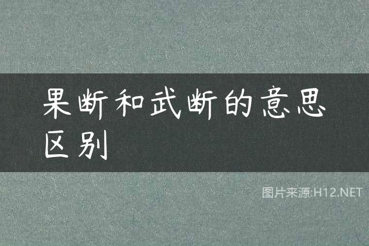 果断和武断的意思区别