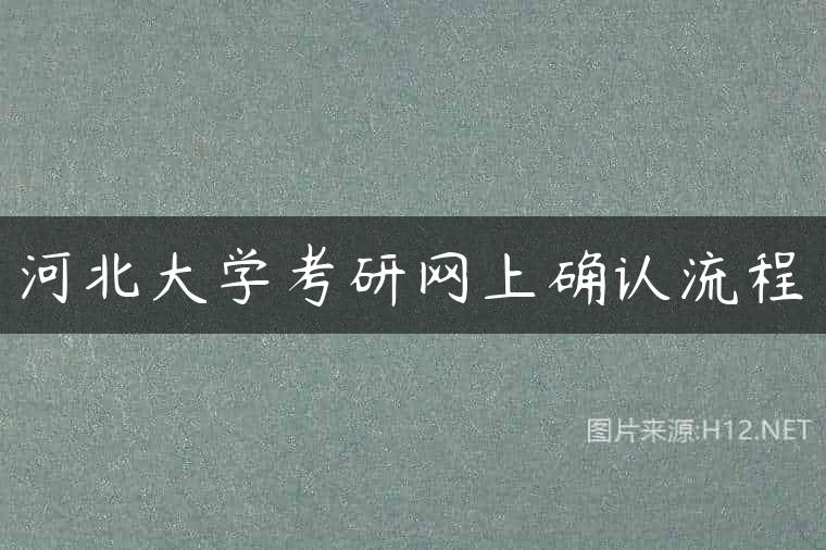 河北大学考研网上确认流程
