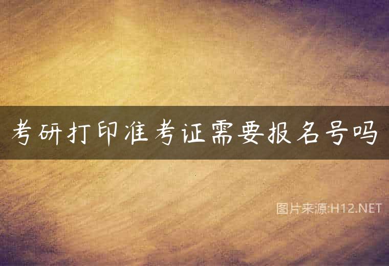 考研打印准考证需要报名号吗