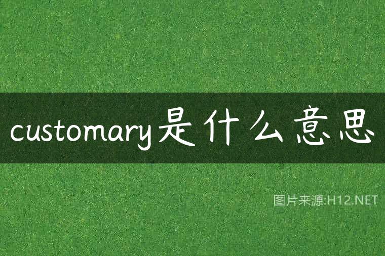 customary是什么意思