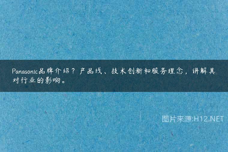 Panasonic品牌介绍？产品线、技术创新和服务理念，讲解其对行业的影响。