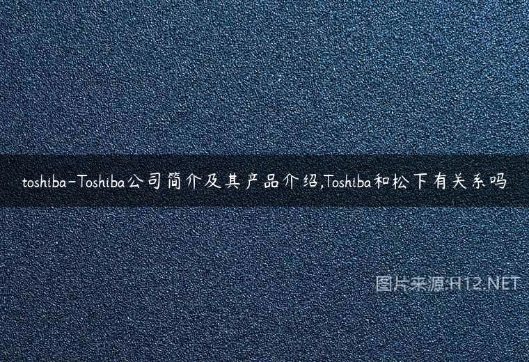 toshiba-Toshiba公司简介及其产品介绍,Toshiba和松下有关系吗