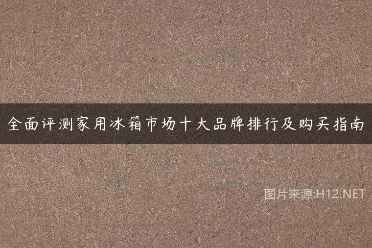 全面评测家用冰箱市场十大品牌排行及购买指南