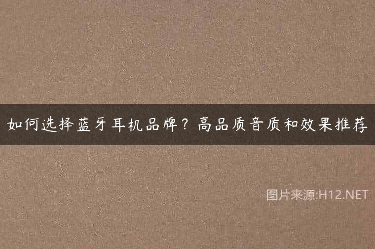 如何选择蓝牙耳机品牌？高品质音质和效果推荐