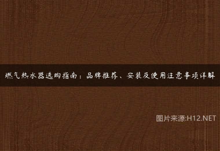 燃气热水器选购指南：品牌推荐、安装及使用注意事项详解
