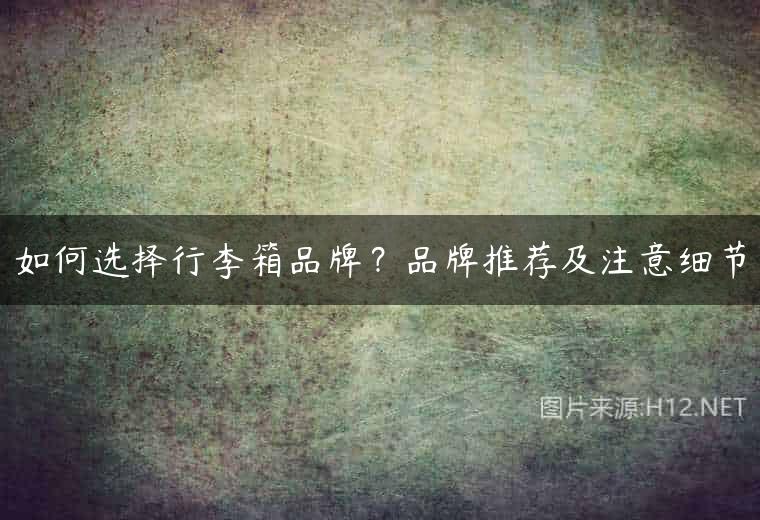 如何选择行李箱品牌？品牌推荐及注意细节