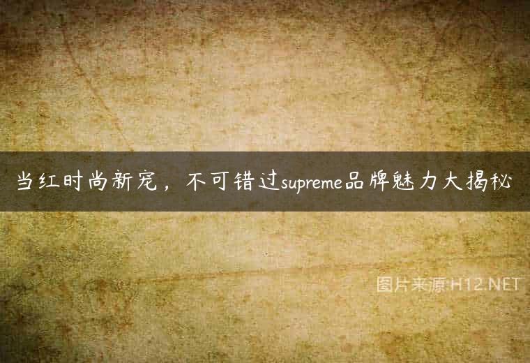 当红时尚新宠，不可错过supreme品牌魅力大揭秘