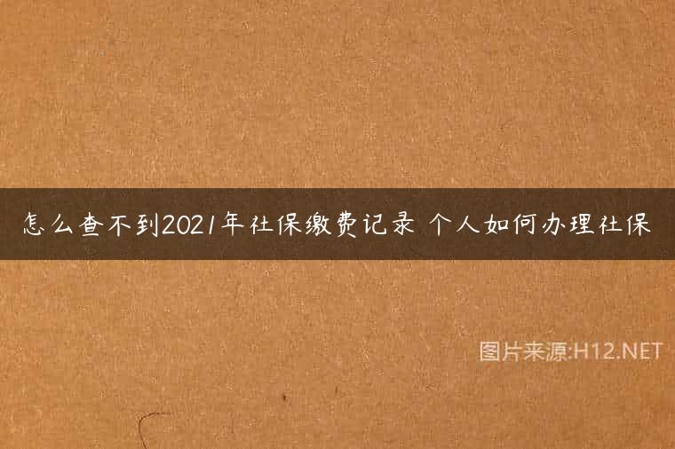 怎么查不到2021年社保缴费记录 个人如何办理社保