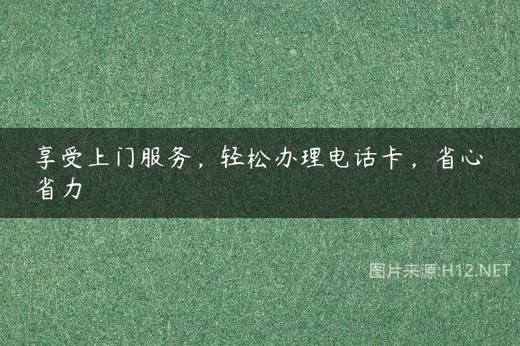 享受上门服务，轻松办理电话卡，省心省力