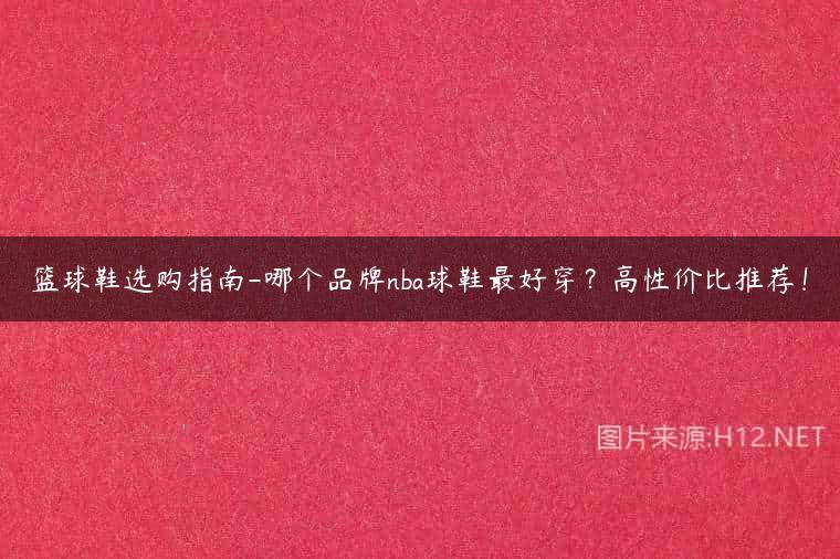 篮球鞋选购指南-哪个品牌nba球鞋最好穿？高性价比推荐！