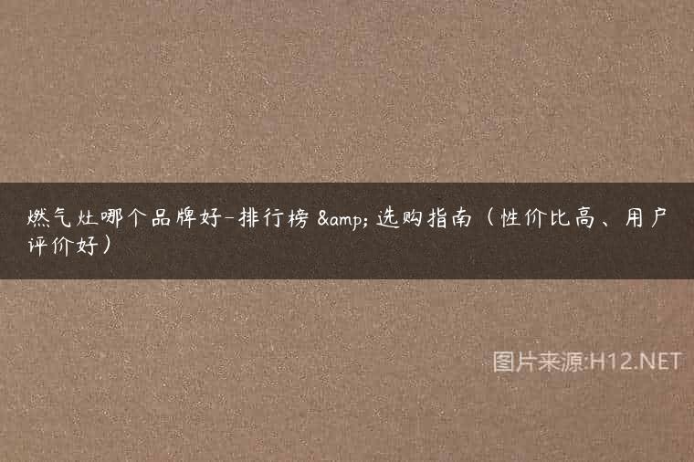 燃气灶哪个品牌好-排行榜 & 选购指南（性价比高、用户评价好）