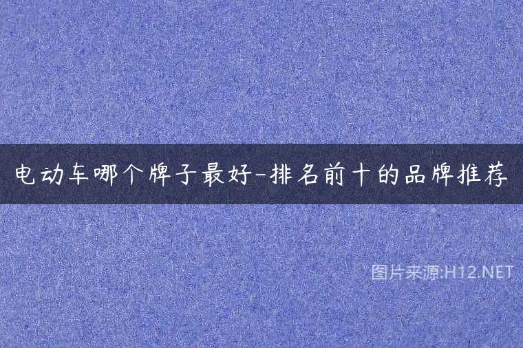 电动车哪个牌子最好-排名前十的品牌推荐