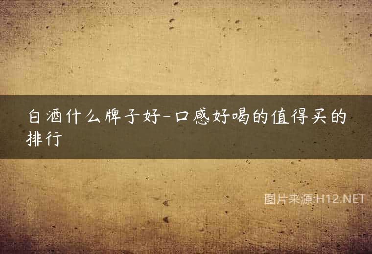 白酒什么牌子好-口感好喝的值得买的排行