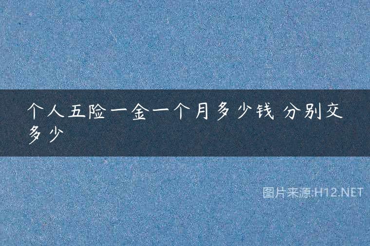 个人五险一金一个月多少钱 分别交多少