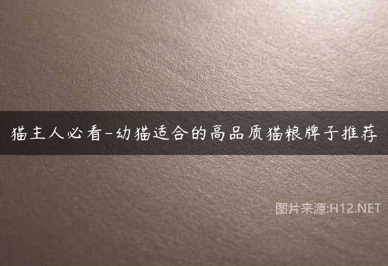 猫主人必看-幼猫适合的高品质猫粮牌子推荐