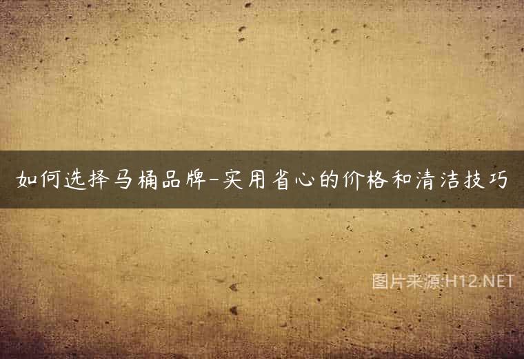 如何选择马桶品牌-实用省心的价格和清洁技巧
