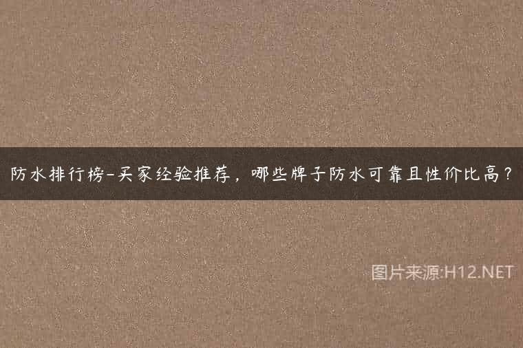 防水排行榜-买家经验推荐，哪些牌子防水可靠且性价比高？