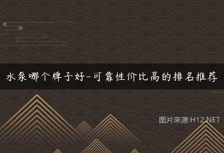 水泵哪个牌子好-可靠性价比高的排名推荐