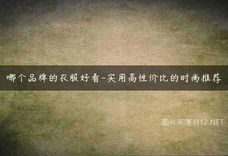 哪个品牌的衣服好看-实用高性价比的时尚推荐