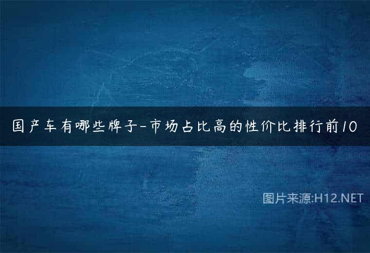 国产车有哪些牌子-市场占比高的性价比排行前10