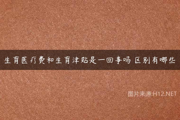 生育医疗费和生育津贴是一回事吗 区别有哪些