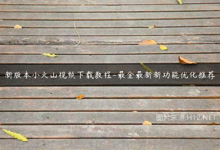 新版本小火山视频下载教程-最全最新新功能优化推荐